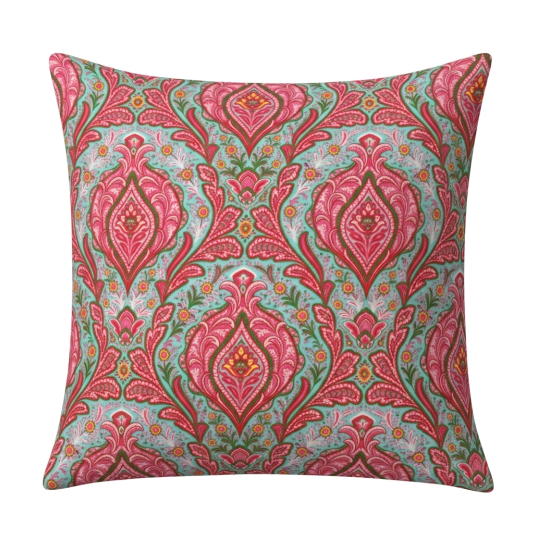 Scatter Cushion - Paisley Aqua Pink