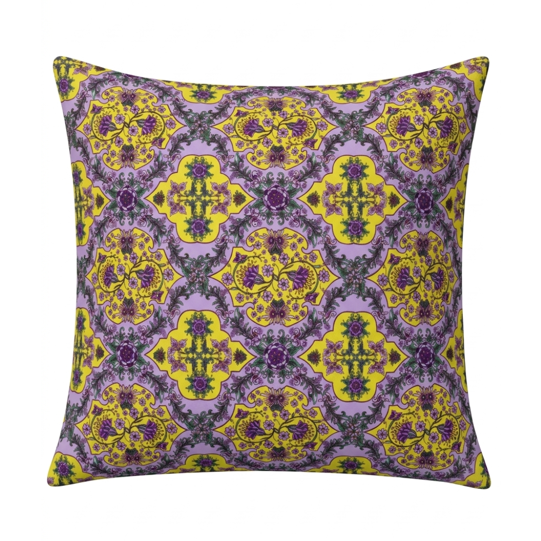 Scatter Cushion - Trellis Purple Yellow