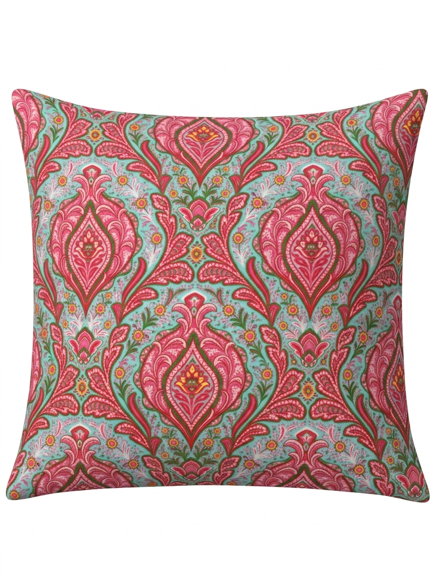 Scatter Cushion - Paisley Aqua Pink
