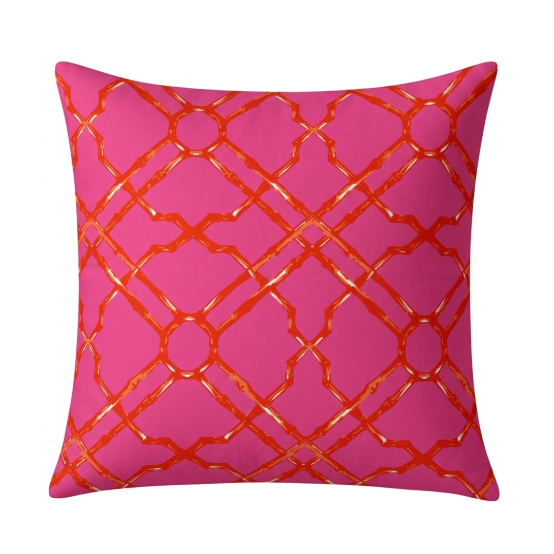 Scatter Cushion - Pink & Orange Bamboo