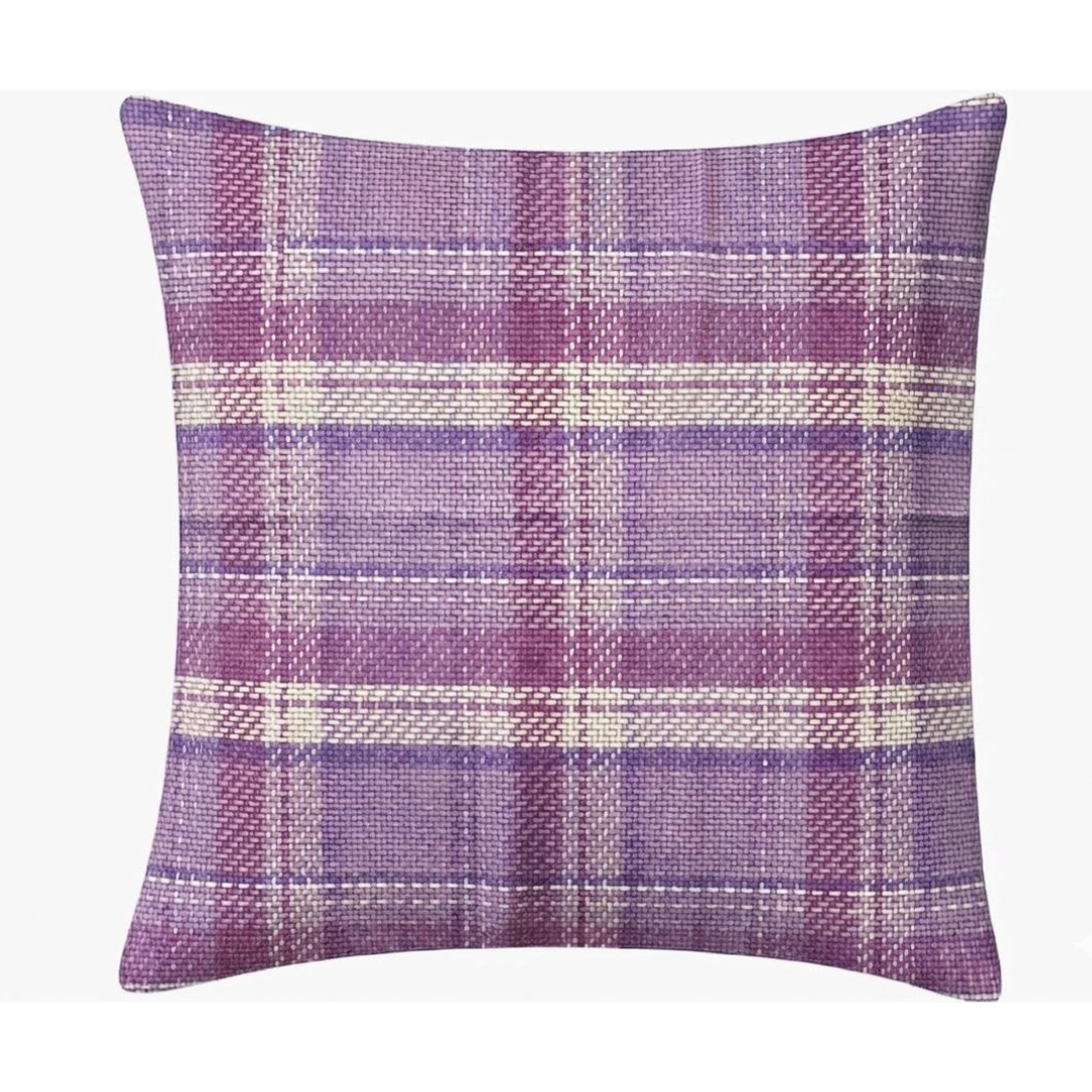 Scatter Cushion - Check Lilac